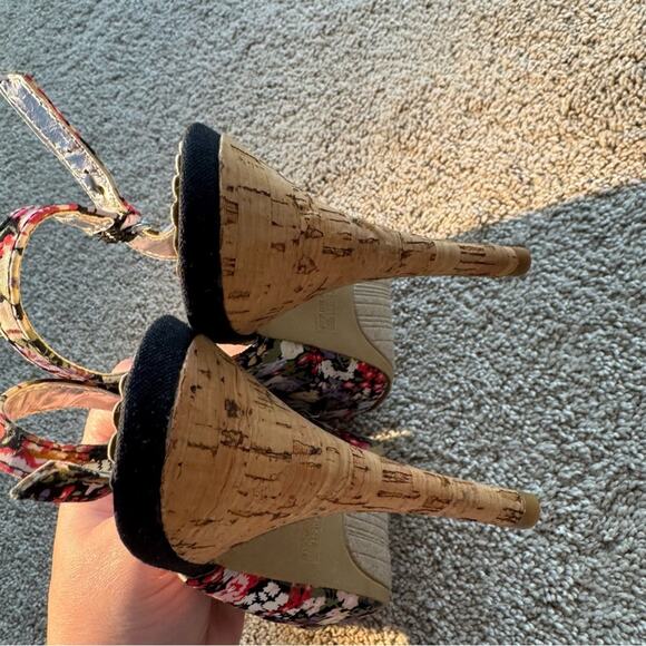 Rampage Floral Peep Toe Heels w/ Bows Women's Size 8.5 Flowers Open Toe - Picture 5 of 9